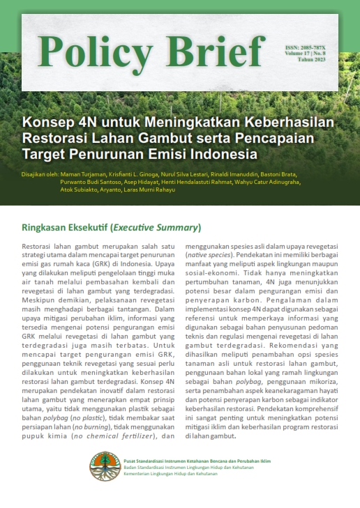 Konsep 4N untuk Meningkatkan Keberhasilan Restorasi Lahan Gambut serta Pencapaian Target Penurunan Emisi Indonesia