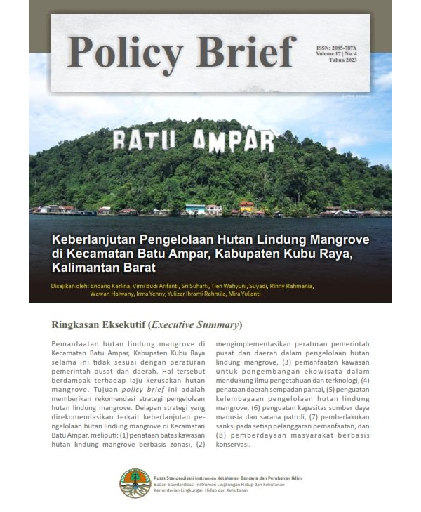 Keberlanjutan Pengelolaan Hutan Lindung Mangrove di Kecamatan Batu Ampar, Kabupaten Kubu Raya, Kalimantan Barat